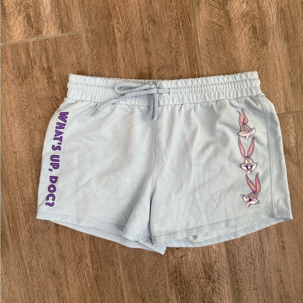 Light Blue Looney Tunes “What's Up, Doc?' Graphic Lounge Shorts Women’s S